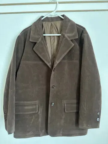 브라운 스웨이드 테일러드 자켓