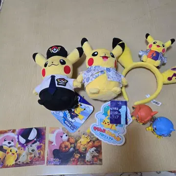 포켓몬 피카츄 봉제 인형 택 포함 새상품 머리띠 외 세트