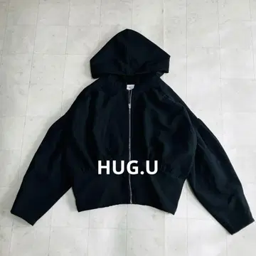 HUG.U 후드 부착 블랙 점퍼 F