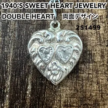 스위트하트 주얼리 물망초 더블 하트 실버 빈티지 목걸이