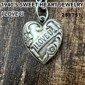 스위트하트 주얼리 I LOVE U 물망초 실버 빈티지 목걸이