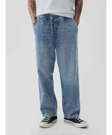 갭 풀온 배기 데님 남성용 XS 키즈 170cm