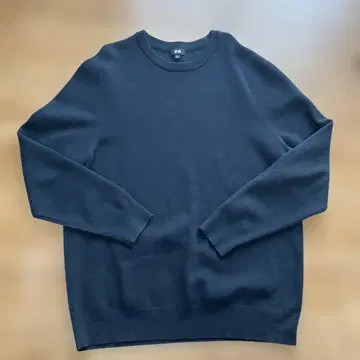 유니클로 블랙 워셔블 크루넥 스웨터 XXL