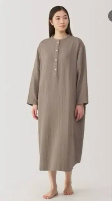 무인양품 치즈 크로스 거즈 쿠르타 XL 브라운