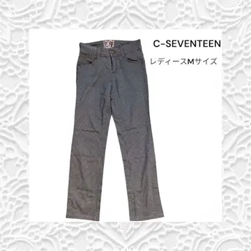 C-SEVENTEEN 에드윈 하운드투스 패턴 스트레이트 팬츠 코튼 혼방