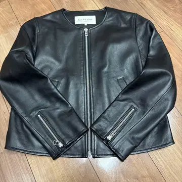 Ray BEAMS 램 가죽 양가죽 노카라 라이더 자켓