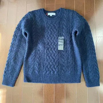 유니클로 x 이네스 로게이지 케이블 크루넥 스웨터 네이비 M