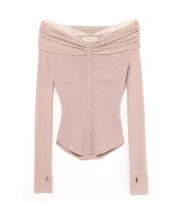 andmary Shannon tulle knit tops pink