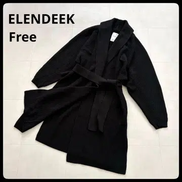 ELENDEEK 엘렌딕 니트 롱 가디건 가운 블랙 울 혼방