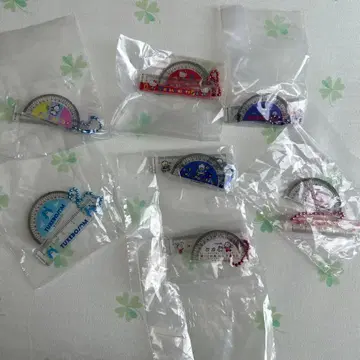 산리오 캐릭터즈 레트로 미니 눈금자&각도기 키링 7종