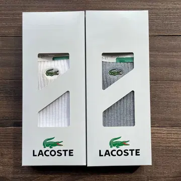 [ 박스형 ] LACOSTE 리브 삭스 2세트 25-27cm
