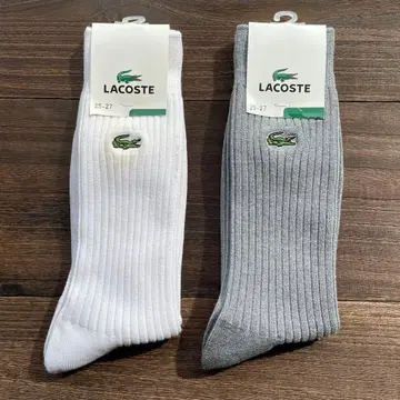 [ 박스형 ] LACOSTE 리브 삭스 2세트 25-27cm