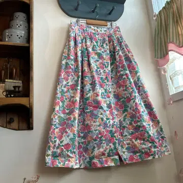 USAvintage 플로럴 프린트 롱 스커트 구제 의류