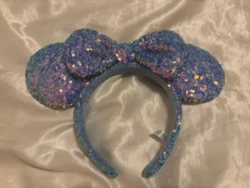 미키마우스형 스팽글 머리띠 스카이블루