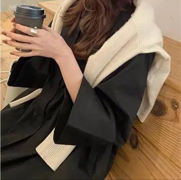 SEEK erme 셔츠 원피스 블랙