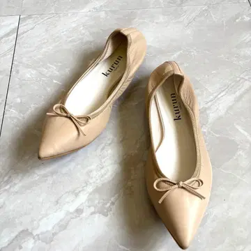 kurun TOKYO 프리미엄 스무스 발레 슈즈 베이지 26cm