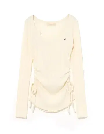 andmary Lala shirring ribbon tops ivory