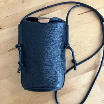 BEAURE 블랙 가죽 스마트폰 숄더백