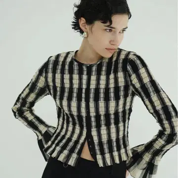 라스트 CLANE SHIRRING DESIGN BLOUSE 믹스 클라네