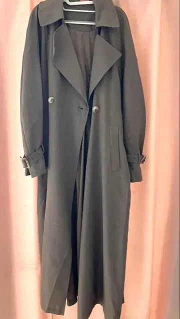 그레이 트렌치코트 더블 브레스트 louere