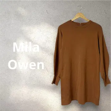 [ Mila Owen ] 고급 니트 원피스 절묘한 테라코타 컬러 뒷지퍼