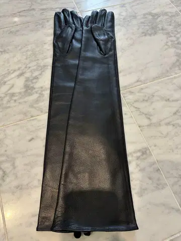 천연 가죽 롱 그로브 60cm 블랙 사이즈 XL