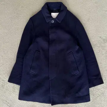 매킨토시 스텐 칼라 멜톤 코트 울 네이비 38