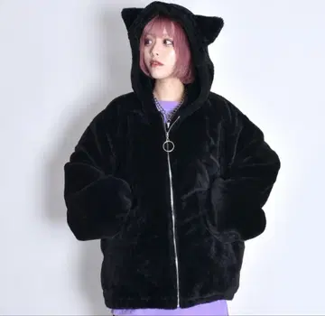 [볼칸&아프로다이티] 고양이 귀 후드 부착 오버 사이즈 자켓