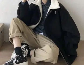 보아 자켓 보아 블루종 보아 코트 남성용 겨울 블랙 M 사이즈 블랙