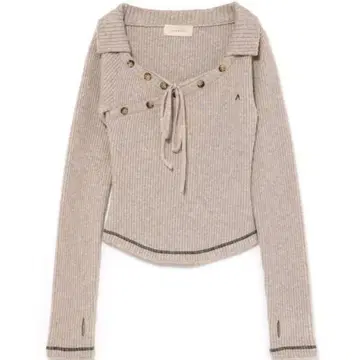 andmary Anita button knit tops beige