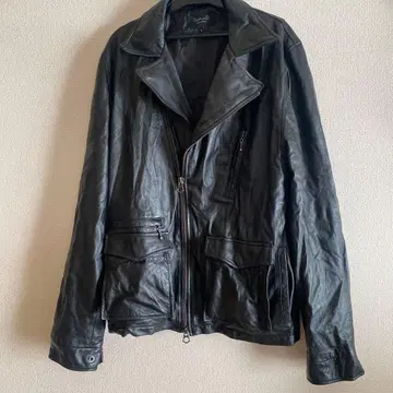 유나이티드 애로우즈 남성용 블랙 시어링 가죽 라이더 자켓