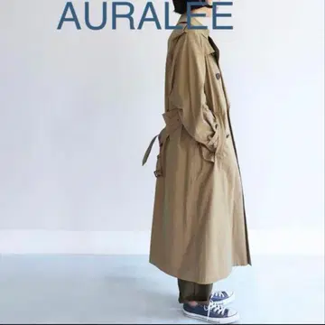 AURALEE FINX CHAMBRAY BIG TRENCH COAT