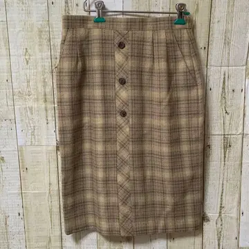 새상품 AUNT ROUET 타이트 미디 기장 울 스커트 W66~69