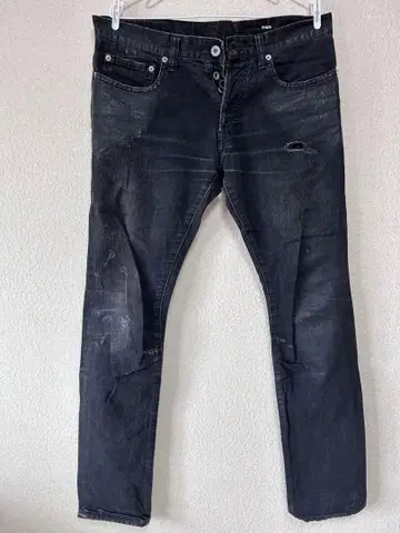 HUGO 블랙 슬림핏 데님 팬츠