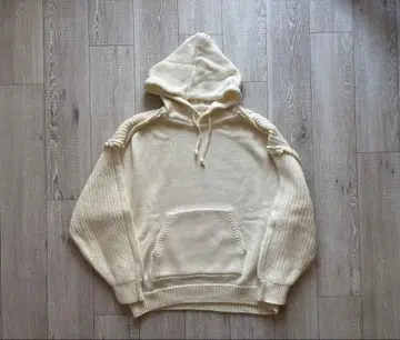 BLAHW 믹스 게이지 오버사이즈 니트 후디