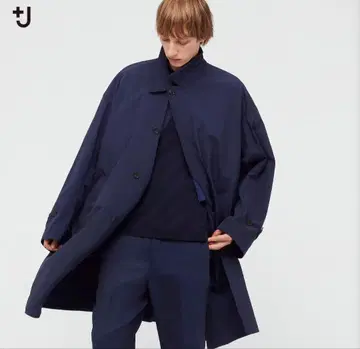 [ 미사용 ] UNIQLO +J 오버 사이즈 스텐카라 코트 네이비 S