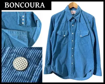 본쿠라 세코우 에이징 썸머 코듀로이 웨스턴 셔츠 터콰이즈