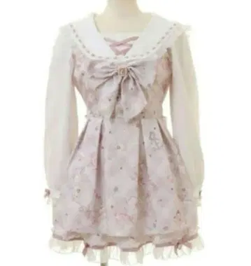 리즈리사 Sewing Bear 패턴 셋업 화이트 양산형