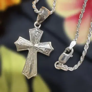 새상품 하와이안 주얼리 크로스 목걸이 실버925