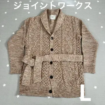 조인트 웍스 INHERIT 면 혼방 두꺼운 원단 숄 니트 가디건 L
