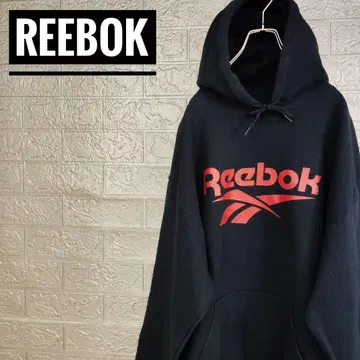 리복 Reebok 빅 로고 구제 의류 후드 맨투맨 네이비 L