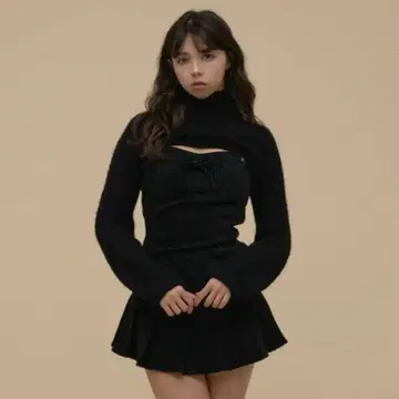 andmary Twiggy tweed mini dress black