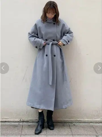 dazzlin 스탠드 카라 롱 오버코트 2way