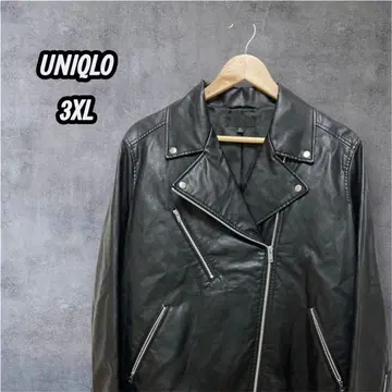 유니클로 네오 가죽 라이더 자켓 블랙 집업 겉옷 3XL