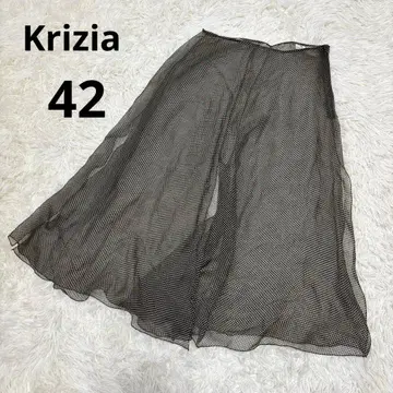 Krizia 이탈리아제 실크 오버 스커트 비침 42