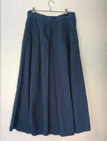 니코앤드 - 인디고 블루 데님 플레어 스커트 플리츠 포함 L