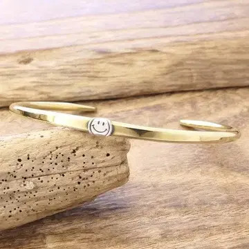 새상품 amp japan 놋쇠 스마일 골드 뱅글 남성용 아메카지