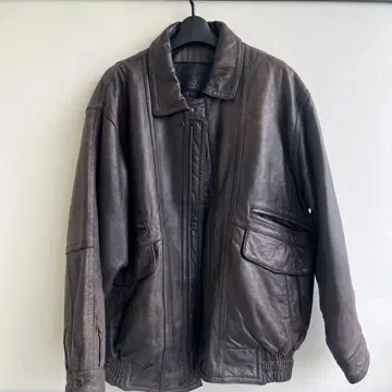 STRATH 다크 브라운 가죽 코트 L 사이즈