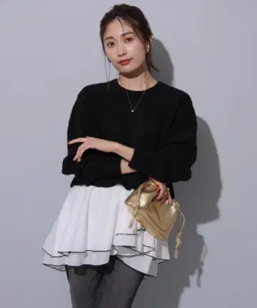 니트 레이어드 튜닉