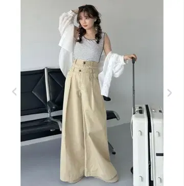 SNIDEL 레이어드 와이드 팬츠 베이지